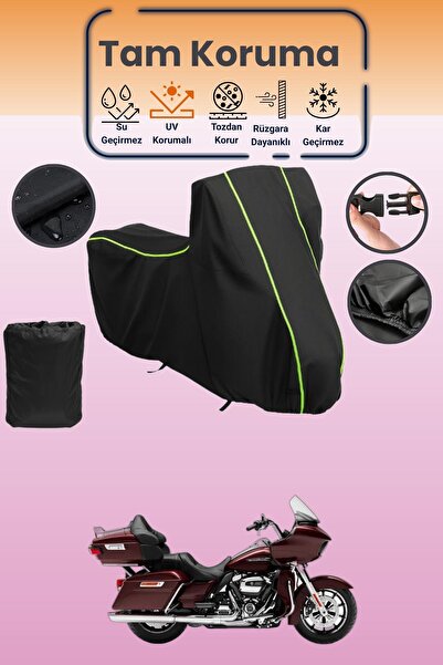 Dokaca Neo غطاء حماية أسود نيون قماش مجدّل متوافق مع دراجة هارلي ديفيدسون رود...