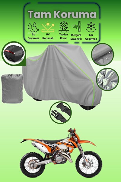 Dokaca Neo حقيبة خلفية رمادية نيون قماش مجدّل متوافقة مع KTM 125 EXC، غطاء وا...