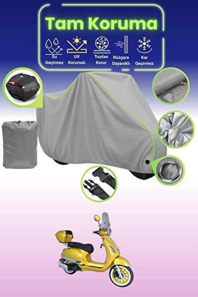 Dokaca Neo قماش دراجة نارية رمادي نيون قماش مجدّل متوافق مع قفل وحقيبة خلفية ...