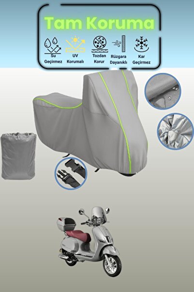 Dokaca Neo غطاء دراجة نارية رمادي نيون قماش مجدّل كوبا بيفيلي 125 متوافق، غطا...