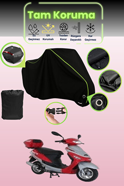 Dokaca Neo Black Neon Corded Fabric Lock and Rear Bag Compatible Mondial 50 H...