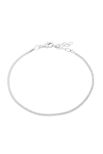 Bijuteria SORELLY Brățară tenis din aur alb de 14k, 1 mm, 17,5 + extensie de 2,5 cm