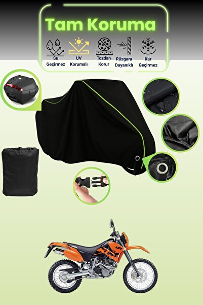 Dokaca Neo حقيبة خلفية وقفل أسود نيون قماش مجدّل متوافقة مع KTM 640 Adventure...