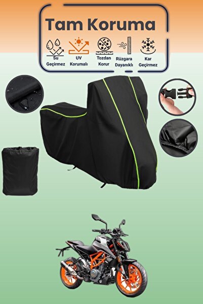 Dokaca Neo غطاء محرك متوافق مع KTM 390 Duke باللون الأسود النيون قماش مجدّل، ...