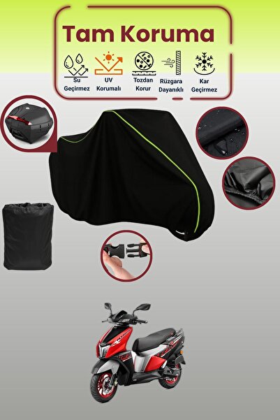 Dokaca Neo حقيبة خلفية باللون الأسود النيون قماش مجدّل متوافقة مع TVS Ntorq 1...