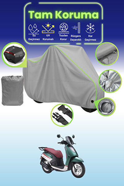 Dokaca Neo قماش دراجة نارية متوافق مع قفل رمادي نيون قماش مجدّل وحقيبة خلفية ...