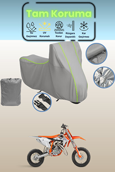 Dokaca Neo غطاء دراجة نارية رمادي نيون قماش مجدّل KTM 50 SX متوافق، غطاء واقي...