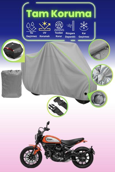 Dokaca Neo حقيبة خلفية وقفل رمادي نيون قماش مجدّل متوافقة مع دوكاتي سكرامبلر ...