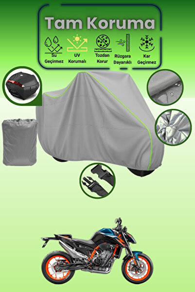 Dokaca Neo حقيبة خلفية رمادية نيون قماش مجدّل متوافقة مع KTM 890 Duke، غطاء و...