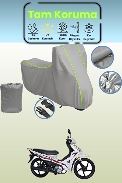 Dokaca Neo غطاء دراجة نارية رمادي نيون قماش مجدّل كوبا ريز 50 متوافق، غطاء وا...