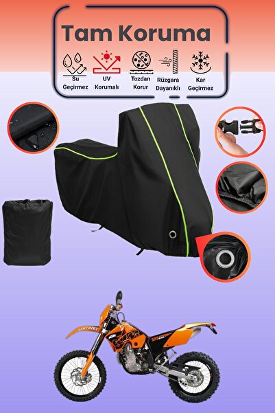 Dokaca Neo غطاء دراجة نارية متوافق مع KTM 525 EXC باللون الأسود النيون قماش م...