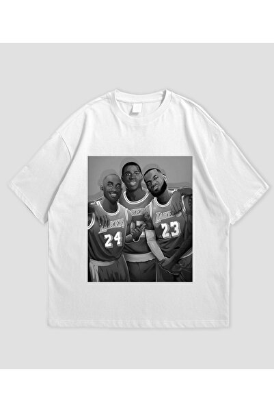 MAGORS Kobe Bryant Bean Printed Unisex Oversize Cut 100% Cotton Crew Neck Black T-Shirt