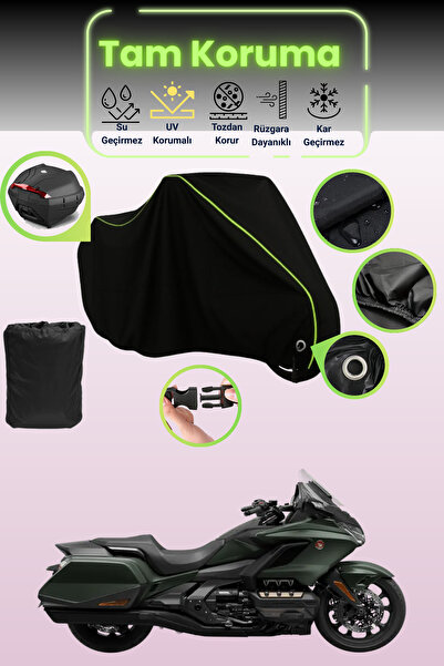 Dokaca Neo حقيبة خلفية وقفل أسود نيون قماش مجدّل متوافقة مع هوندا جولدوينج GL...