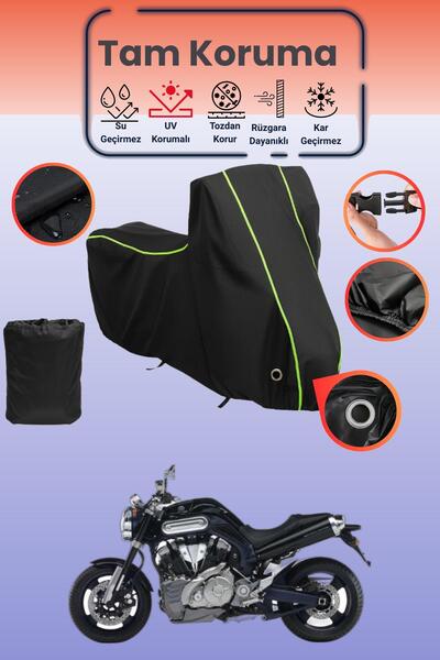 Dokaca Neo غطاء دراجة نارية متوافق مع Yamaha MT-01 باللون الأسود النيون قماش ...