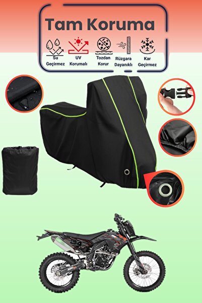 Dokaca Neo غطاء دراجة نارية أسود نيون قماش مجدّل متوافق مع آسيا RX 250، غطاء ...