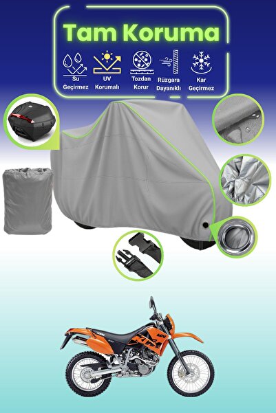 Dokaca Neo حقيبة خلفية رمادية نيون قماش مجدّل متوافقة مع KTM 640 Adventure مت...