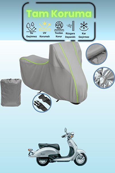 Dokaca Neo غطاء دراجة نارية رمادي نيون قماش مجدّل هوندا شادو SRX 90 متوافق، غ...