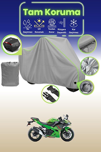 Dokaca Neo حقيبة خلفية رمادية نيون قماش مجدّل متوافقة مع كاواساكي نينجا 400، ...