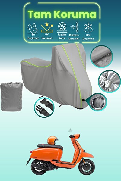 Dokaca Neo غطاء محرك متوافق مع لامبريتا V200 من نوع Gray Neon قماش مجدّل Lock...