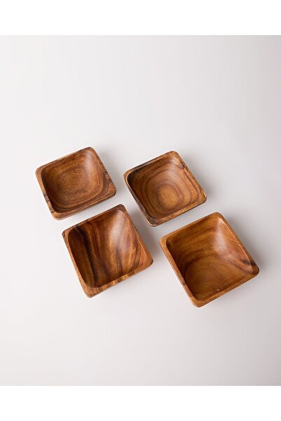 TUSE LIVING Selected Gerçek Akasya Ağacı 4' lü Kare Çerezlik 12 cm