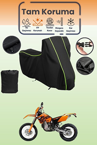 Dokaca Neo غطاء محرك متوافق مع KTM 525 EXC باللون الأسود النيون قماش مجدّل، غ...