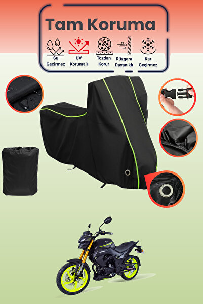 Dokaca Neo غطاء دراجة نارية متوافق مع Arora MT 125 من Black Neon قماش مجدّل L...