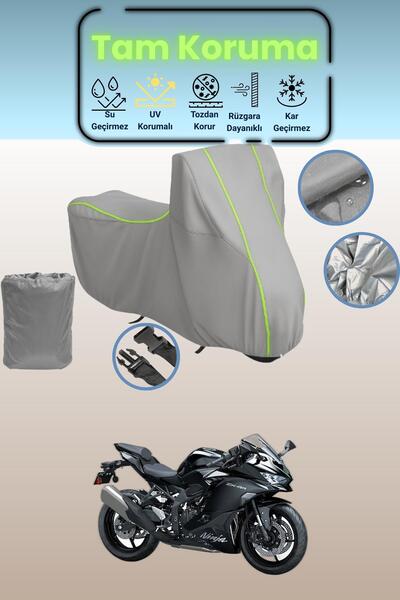 Dokaca Neo غطاء دراجة نارية رمادي نيون قماش مجدّل متوافق مع كاواساكي نينجا ZX...