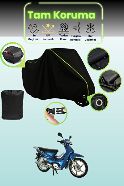 Dokaca Neo غطاء دراجة نارية متوافق مع Kuba KH100 من Black Neon قماش مجدّل، غط...