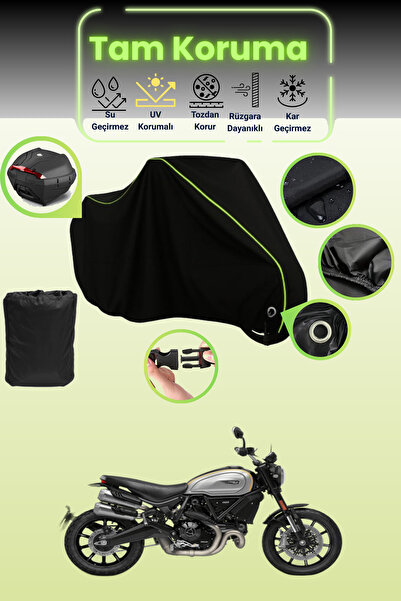 Dokaca Neo حقيبة خلفية وقفل أسود نيون قماش مجدّل متوافقة مع دراجة دوكاتي سكرا...