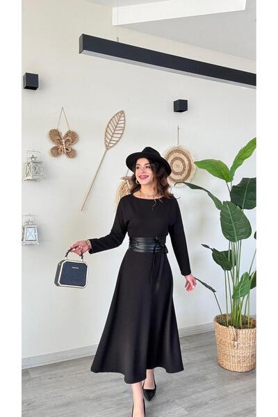 AYTE YIRTMAÇLI ŞIK MİDİ ELBİSE