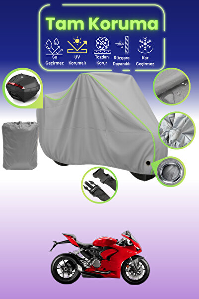 Dokaca Neo حقيبة خلفية رمادية نيون قماش مجدّل متوافقة مع دراجة دوكاتي بانيجال...