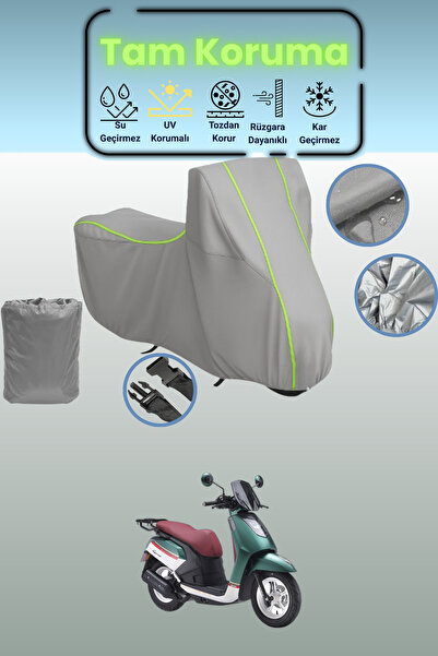 Dokaca Neo Gray Neon Corded Fabric Arora Gemma 125 Compatible Motorcycle Cove...