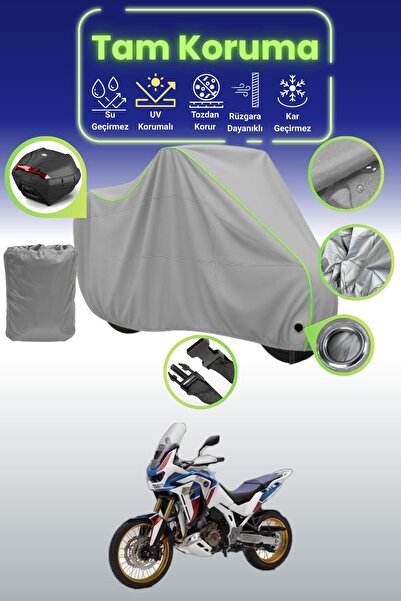 Dokaca Neo حقيبة خلفية وقفل رمادي نيون قماش مجدّل متوافقة مع هوندا CRF1100L A...