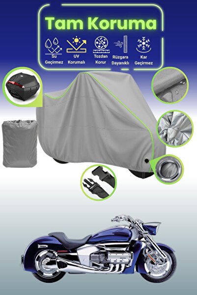 Dokaca Neo حقيبة خلفية رمادية نيون قماش مجدّل متوافقة مع هوندا فالكيري رون مت...