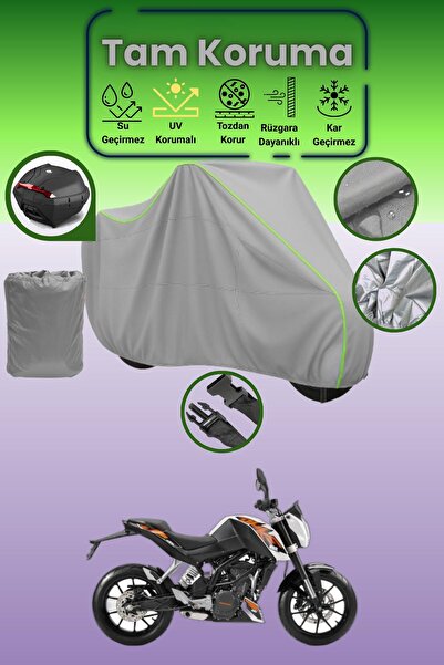 Dokaca Neo حقيبة خلفية رمادية نيون قماش مجدّل متوافقة مع KTM 200 Duke ABS، غط...