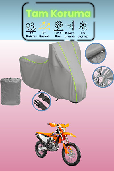 Dokaca Neo غطاء دراجة نارية رمادي نيون قماش مجدّل KTM 350 EXC-F متوافق، غطاء ...
