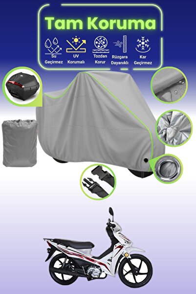 Dokaca Neo غطاء دراجة نارية متوافق مع Kuba Reiz قماش مجدّل باللون الرمادي الن...