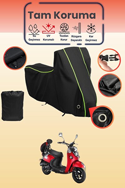 Dokaca Neo غطاء دراجة نارية متوافق مع Black Neon قماش مجدّل Lock متوافق مع Ku...