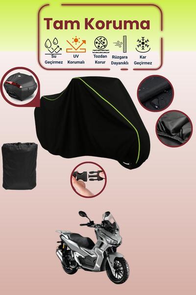 Dokaca Neo حقيبة خلفية سوداء نيون قماش مجدّل متوافقة مع RKS Velloce 150، غطاء...