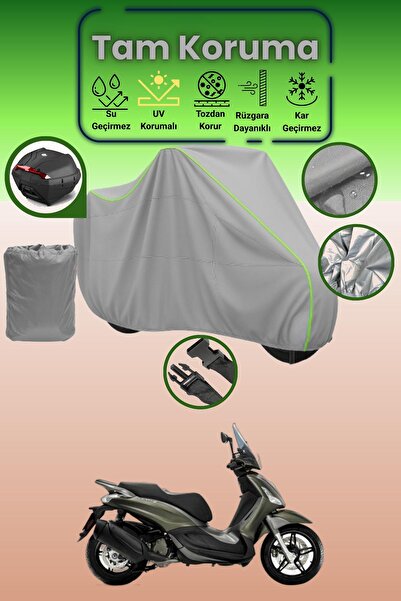 Dokaca Neo حقيبة خلفية رمادية نيون قماش مجدّل متوافقة مع بياجيو بيفرلي 300 تو...