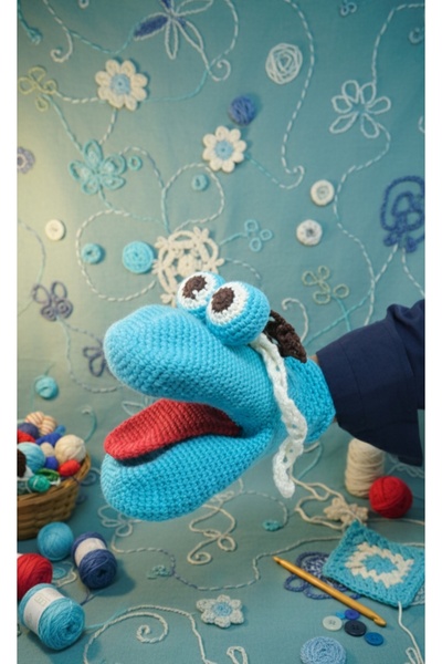 MODA %100 El Örgüsü Sevimli El Kuklası - Şükrü ve Süslü