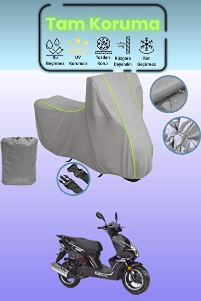 Dokaca Neo غطاء دراجة نارية رمادي نيون قماش مجدّل كانوني روني إس متوافق، غطاء...