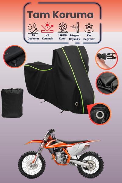 Dokaca Neo غطاء دراجة نارية متوافق مع KTM 450 SXF باللون الأسود النيون قماش م...
