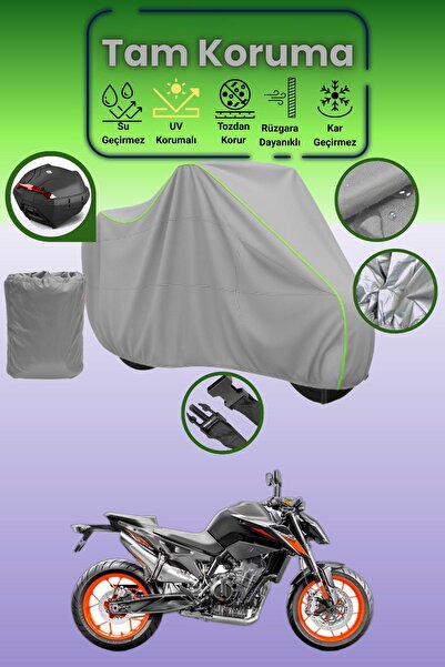 Dokaca Neo حقيبة خلفية رمادية نيون قماش مجدّل متوافقة مع KTM 790 Duke، غطاء و...