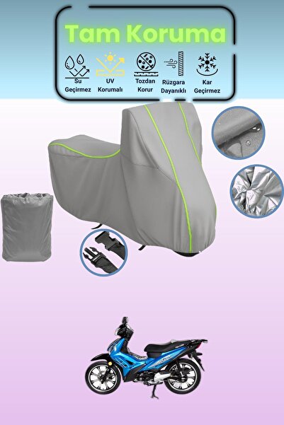 Dokaca Neo غطاء دراجة نارية رمادي نيون قماش مجدّل فالكون ماستر 50 متوافق، غطا...