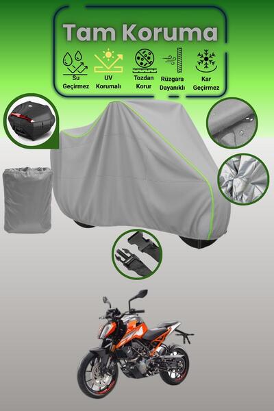 Dokaca Neo حقيبة خلفية رمادية نيون قماش مجدّل متوافقة مع KTM 125 Duke، غطاء و...