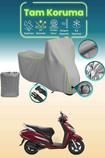 Dokaca Neo غطاء محرك متوافق مع هوندا أكتيفا قماش مجدّل باللون الرمادي النيون،...