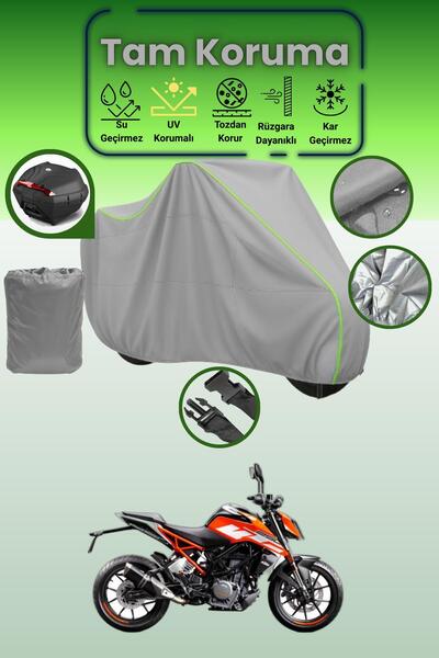 Dokaca Neo حقيبة خلفية رمادية نيون قماش مجدّل متوافقة مع KTM 250 Duke ABS، غط...