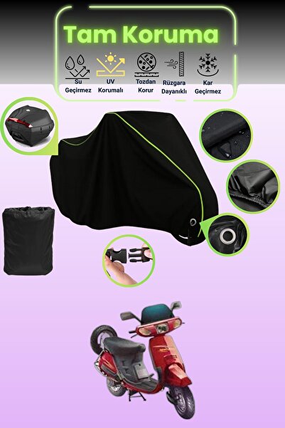 Dokaca Neo Black Neon Corded Fabric Lock and Tail Bag Compatible Honda Kineti...