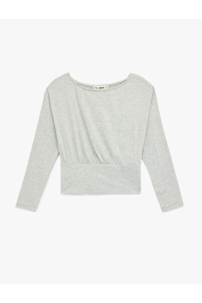 Koton Μπλουζάκι με μακρύ μανίκι με στρογγυλή λαιμόκοψη και κανονική εφαρμογή